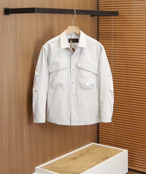 Loro Piana Comfortable Lapel Jacket with Leather Logo