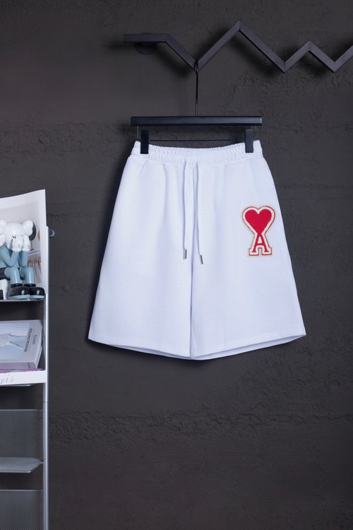Ami Heavyweight Cotton Shorts with Fine Details