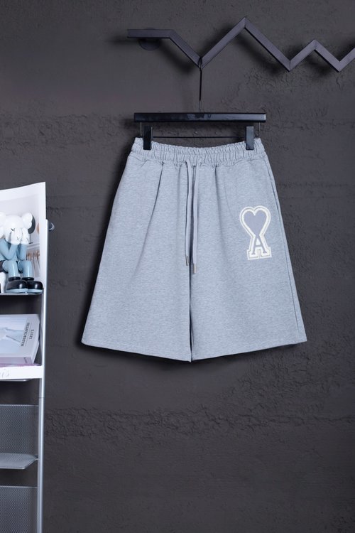 Ami Heavy Gray Cotton Shorts