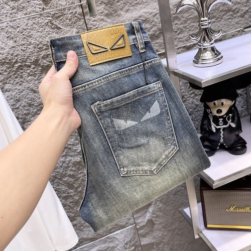 Fendi High-elastic Jeans with Premium Wash and Great Fit