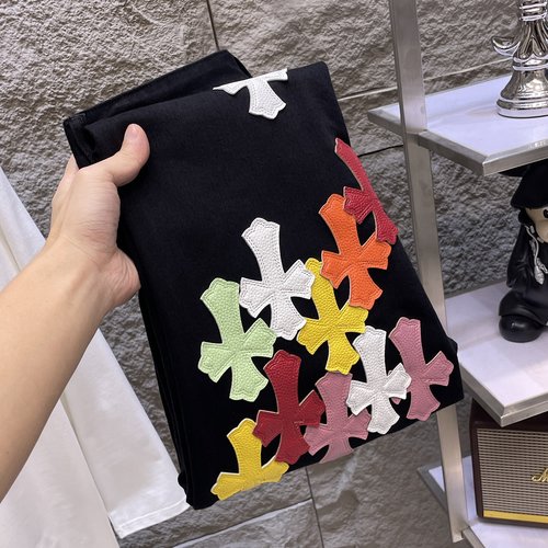 Chrome Hearts Patchwork Washed Jeans with High Elasticity