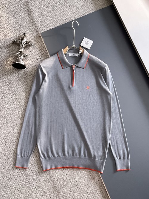Hermes Classic Knit Polo Shirt: Elegant Design and Softness