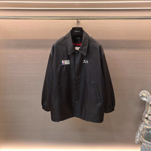 Balenciaga NBA Co-branded Coach Jacket with an Embroidered Logo