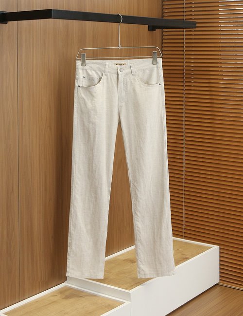 Boss Comfortable Tencel Linen Cotton Straight-leg Trousers
