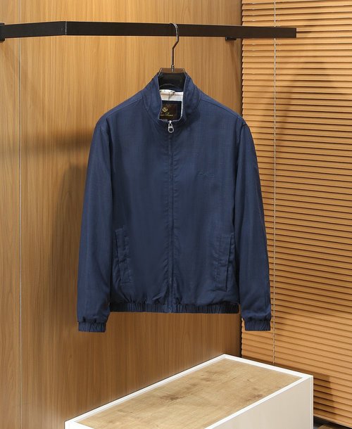 Loro Piana Tencel Linen Collared Jacket with Retro Texture