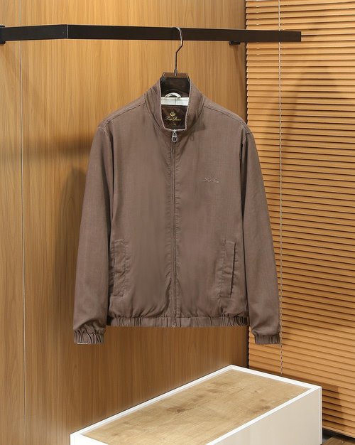 Loro Piana Tencel Linen Collared Jacket with Retro Texture