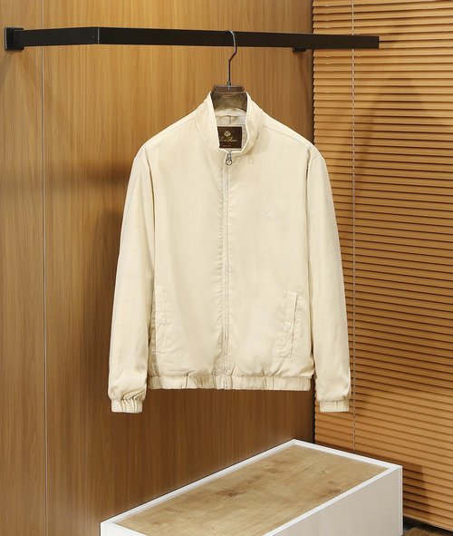 Loro Piana Tencel Linen Collared Jacket with Retro Texture