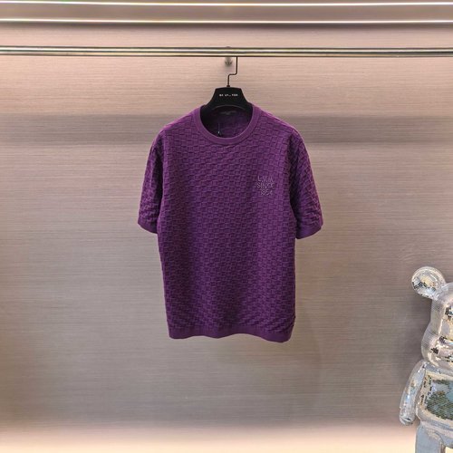 Louis Vuitton Embroidered Jacquard Knit Short-Sleeve Top