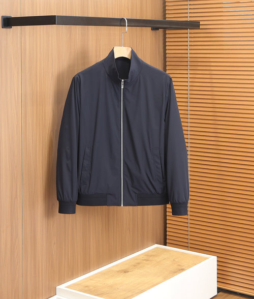 Loro Piana Classic Stand-Collar Jacket in Premium Material