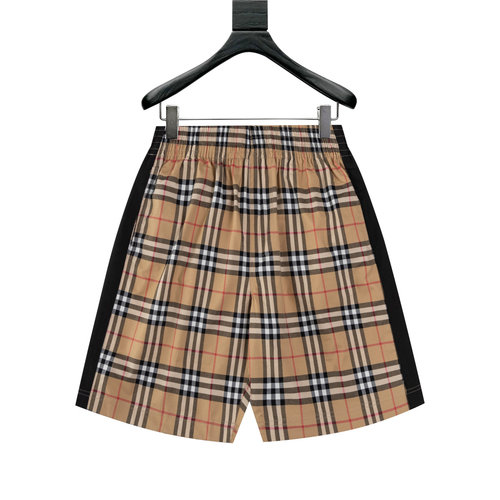 Burberry Vintage Check Pattern Spliced with Webbing Shorts