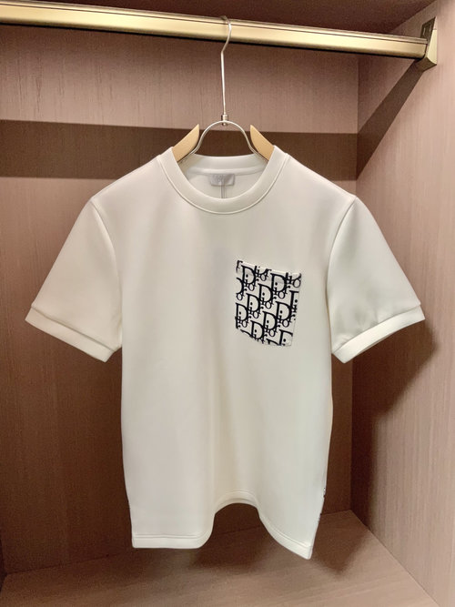 Dior Classic Short Sleeve Shirt with Premium Fabric and Embroidery