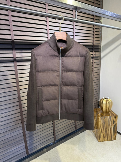 Loro Piana Knitted Down-Spliced Coat, Anti-pilling and Stylish