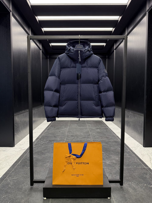 Louis Vuitton Luxury Goose Down Jacket with Detachable Hood and Complete Accessories Set (No Chinese, title optimized for clarity)