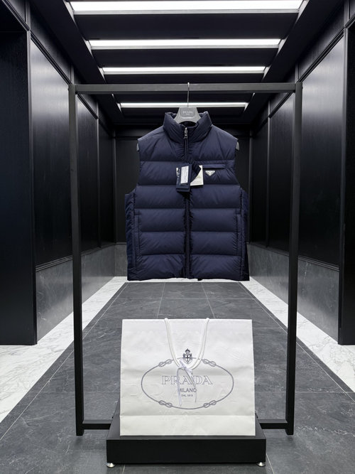 Prada Recycled Nylon Down Vest with Classic Logo