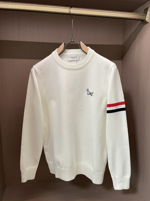 Thom Browne Fashionable Classic Knitted Sweater with Brand Accents