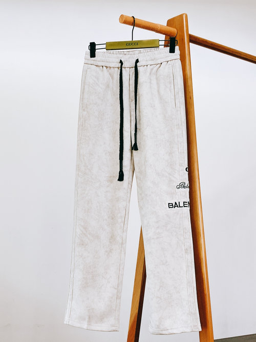 Balenciaga Comfortable Embroidered Drawstring Trousers in Soft Fabric