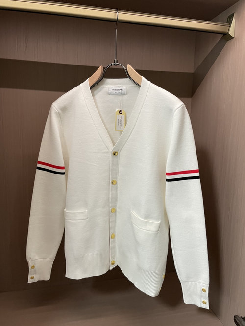 Thom Browne New Open-front Knit Sweater in Soft Wool Blend
