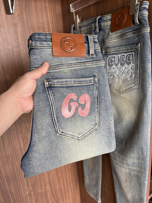 Fendi Soft Jeans with Luxury Leather Waist Tag