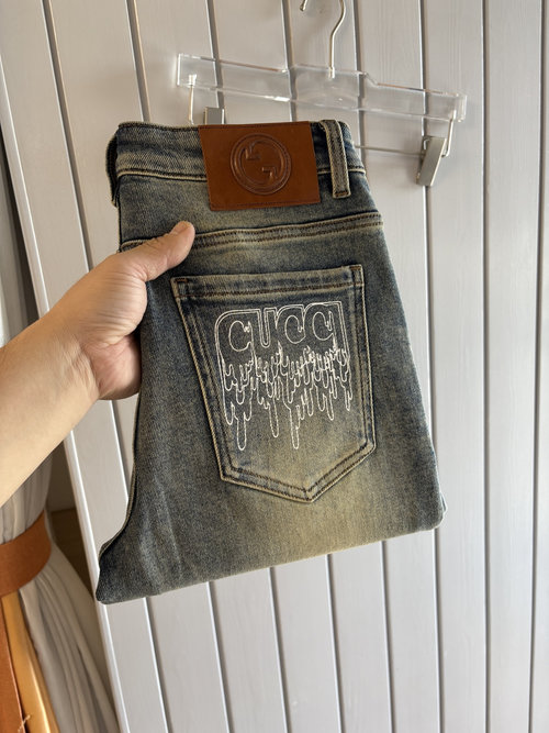 Fendi Soft Denim Jeans with Luxury Leather Waist Tag