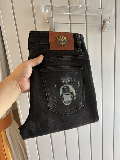 Fendi Soft Jeans with Cowhide Tag, Classic Blue Wash