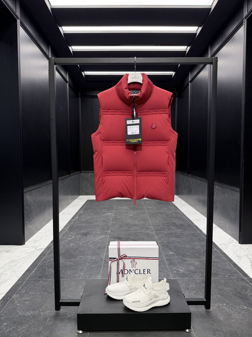 Moncler Collaborative Down Vest Inspired by Motorcycle Tracks Pattern