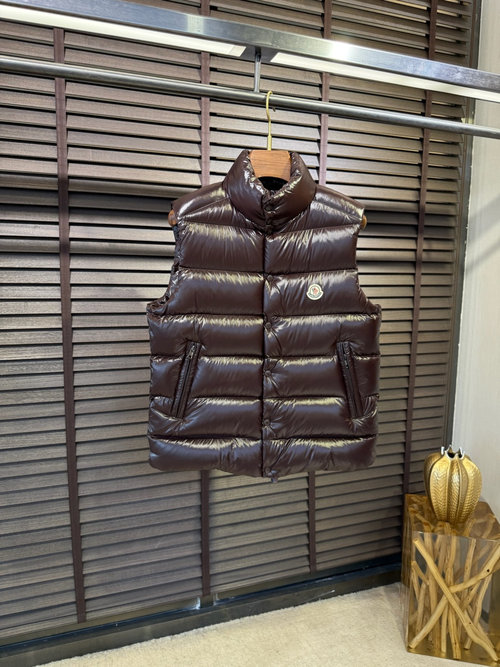 Moncler Unisex Stand - Collar Down Gilet for Various Outfits