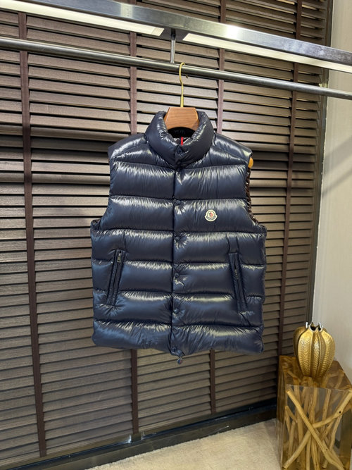 Moncler Unisex Stand - Collar Down Gilet for Various Outfits