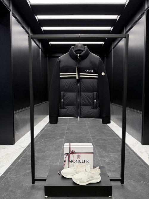 Gucci Super Soft Down-Filled Knit Spliced Jacket