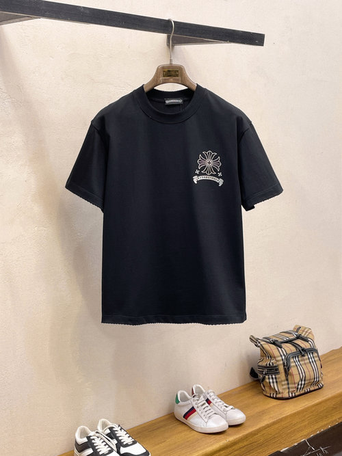 Chrome Hearts High-Quality Cotton T-Shirt with Embroidered Logo