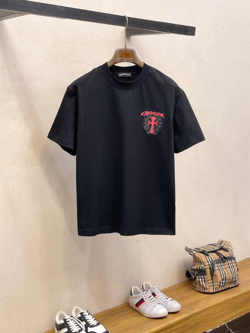 Chrome Hearts High-quality Embroidered Ripped Short-sleeve T-shirt