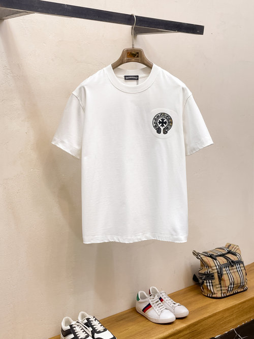 Chrome Hearts Top Embroidery Logo Cotton Short Sleeve T-Shirt