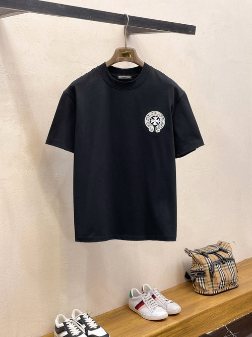 Chrome Hearts Top Embroidery Logo Cotton Short Sleeve T-Shirt