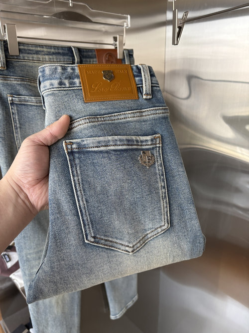 Fendi Soft Jeans with Cowhide Tag, Classic Blue Wash