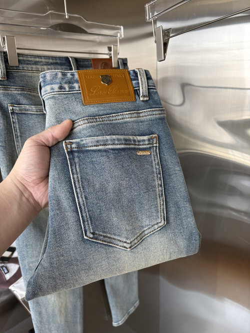 Fendi Soft Jeans with Cowhide Tag, Classic Blue Wash