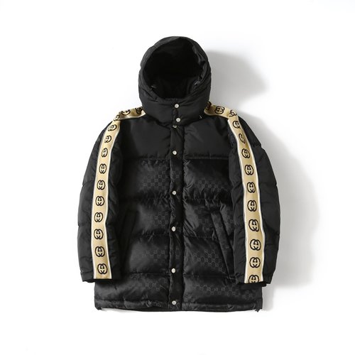 Gucci Exclusive Down Jacket with Reflective Stripes and Custom Badge