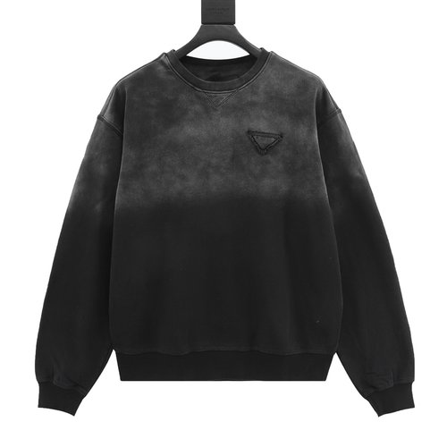 Prada Gradient-Washed Logo Cotton Hoodie