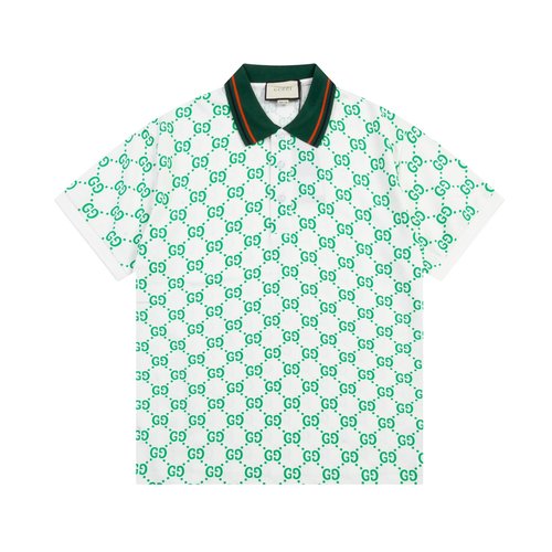 Gucci Double-G Small Logo Printed Polo Shirt in Turquoise