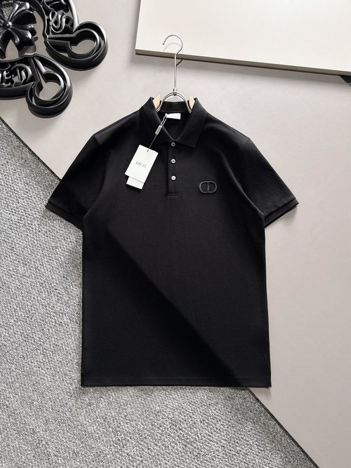 Dior Classic Polo Shirt with Embroidered Logo and Good Breathability