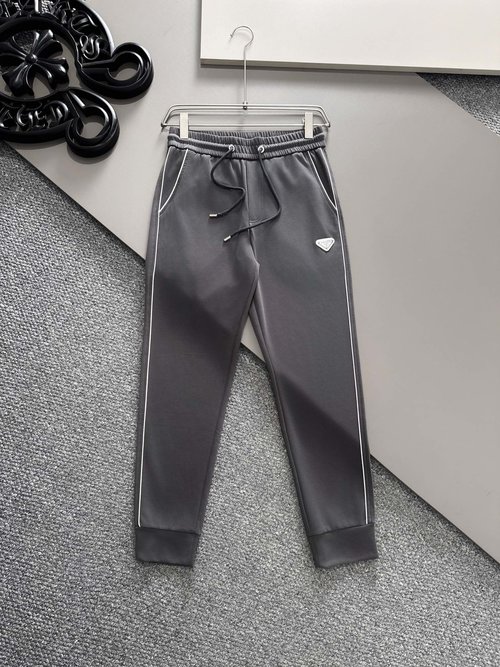 Prada Luxury Casual Pants with Elastic Waist and Drawstring