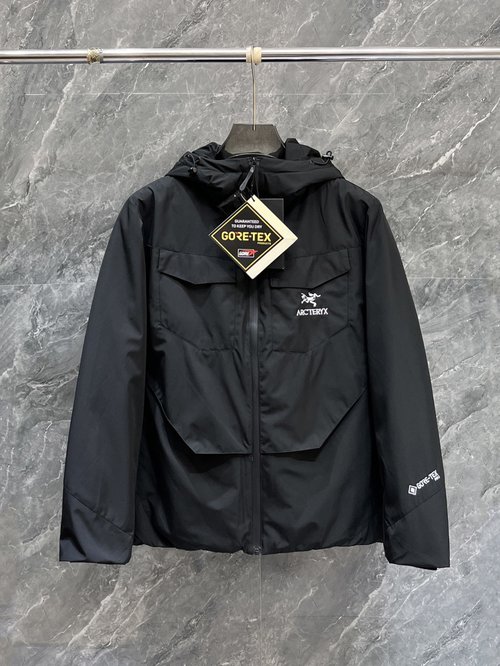 ArcTeryx High - end 90 - down Jacket with Color - block Design