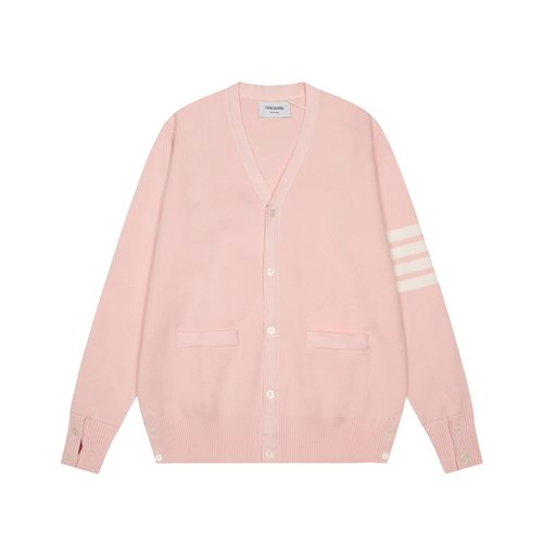 Thom Browne Soft Wool Blend Button - Up Cardigan in Pink
