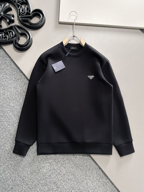 Prada Premium Space Cotton Sweatshirt with Exquisite Craftsmanship