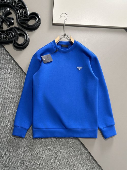 Prada Premium Space Cotton Sweatshirt with Exquisite Craftsmanship