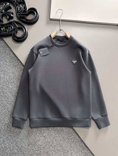 Prada Premium Space Cotton Sweatshirt with Exquisite Craftsmanship