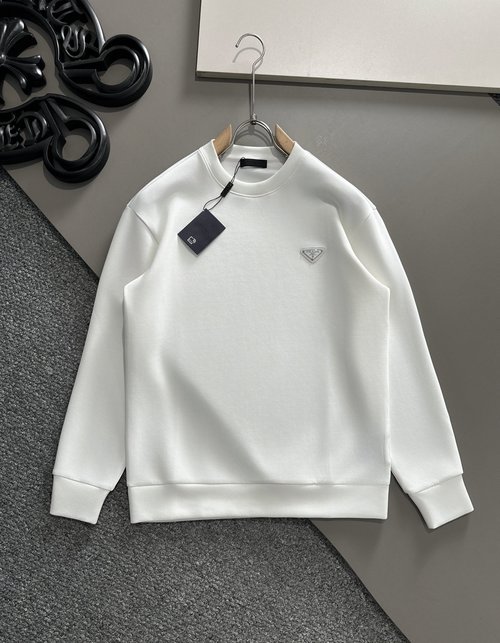 Prada Premium Space Cotton Sweatshirt with Exquisite Craftsmanship