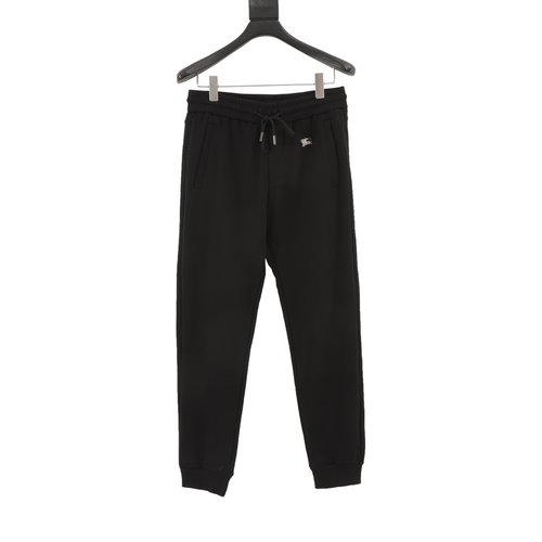 Burberry Metallic Logo Embellished Cotton Trousers