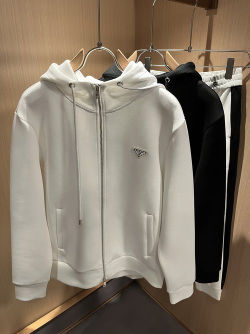Prada Zippered Hoodie with Exclusive Design and Premium Cotton