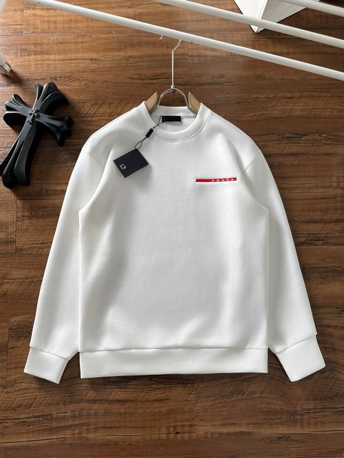 Prada Premium Space Cotton Crewneck Sweatshirt with Superior Craftsmanship