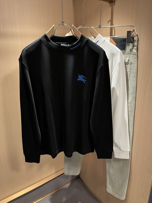 Burberry Elegant Cotton Base Layer with Embroidered Logo Design