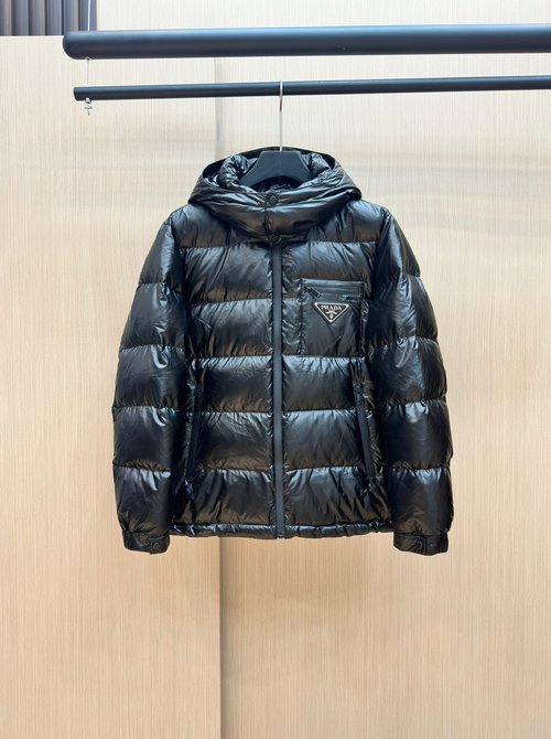Prada Premium Down Jacket with 90% Down and Logo